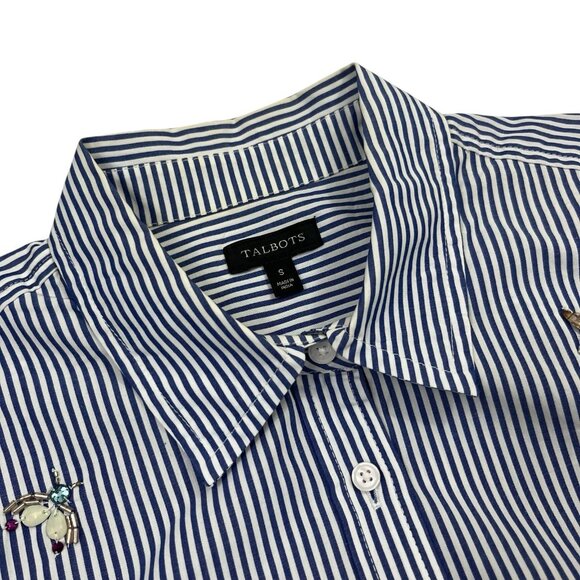 Talbots Embellished rhinestone L/S blouse/top Women's size S - Picture 3 of 3